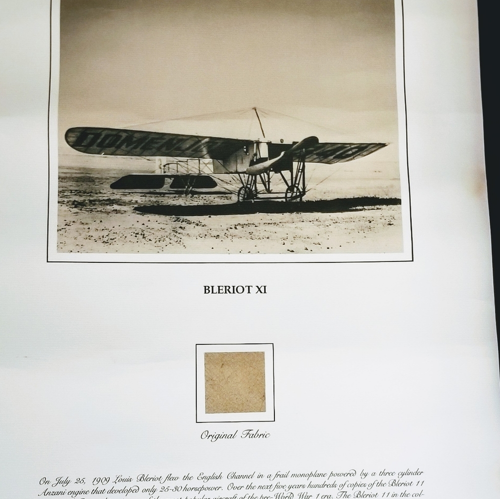 BLERIOT XI PRINT with ORIGINAL FABRIC